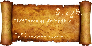 Diószeghy Árpád névjegykártya